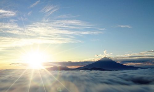 自然・富士山と日の出