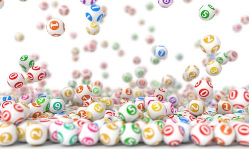 数・ボール3d illustration of falling lottery balls